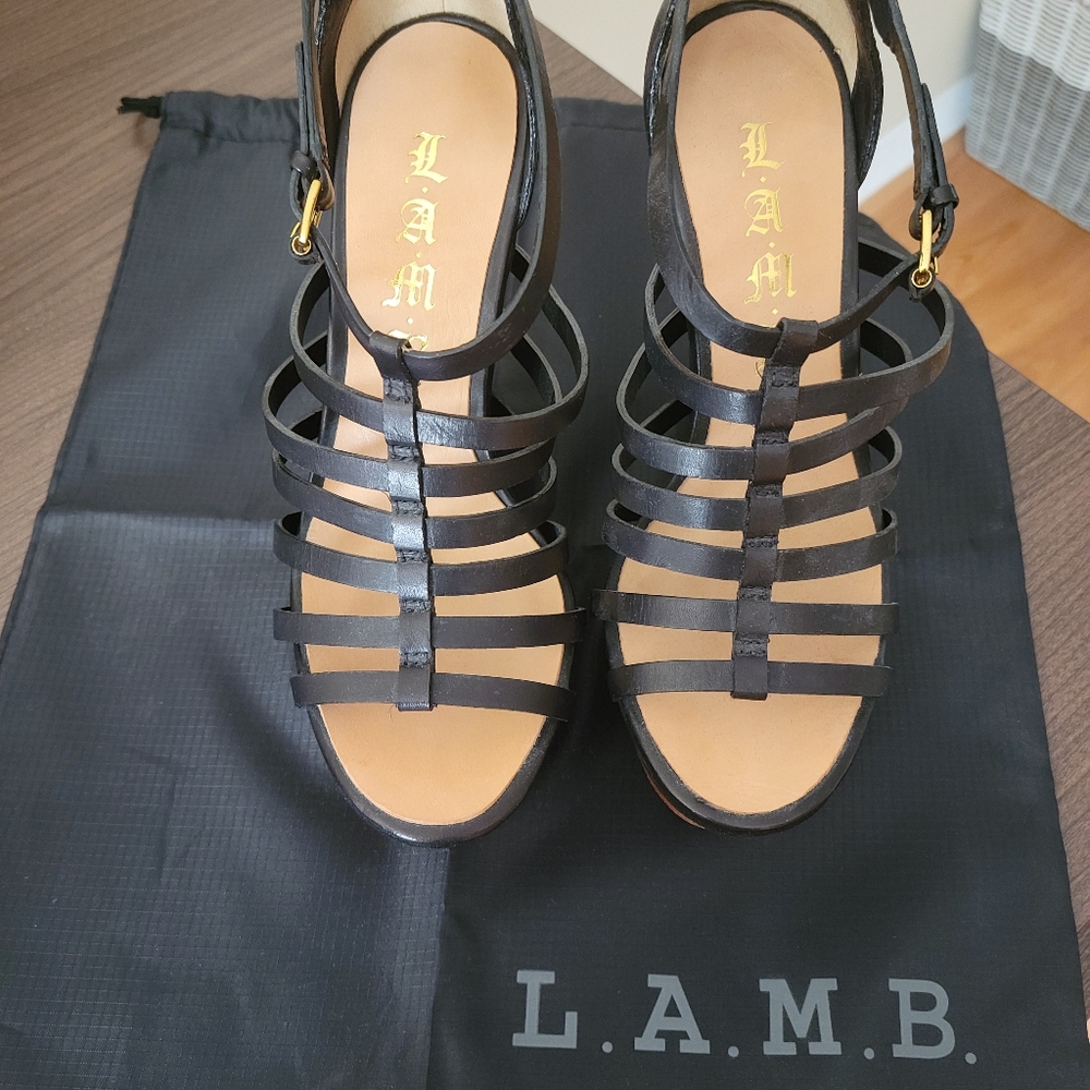Brand New L.A.M.B platform wedge sandals